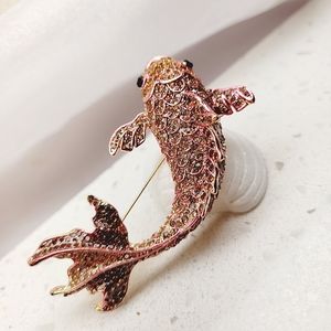 Sparkling 3-D Koi Fish Bronze Gold Pendant Necklace *NWT*